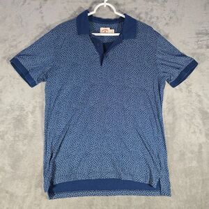 Brooks Brothers Polo Shirts Mens Large Short Sleeves Floral Navy Blue SS Button‎